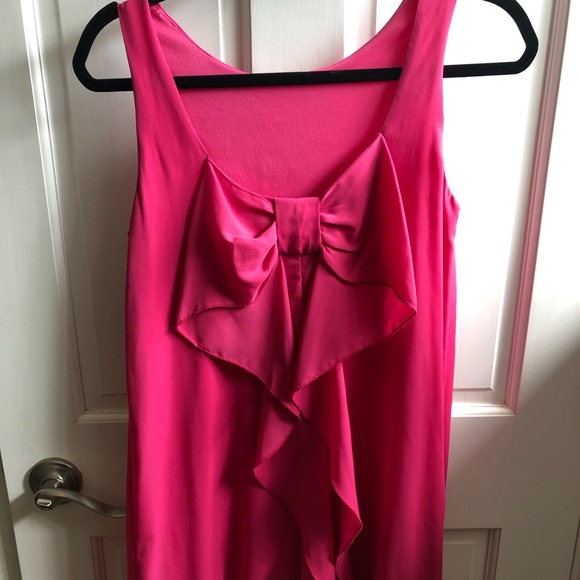 Hot Pink Dress Bow in Back Racer Front Short - Picture 1 of 3